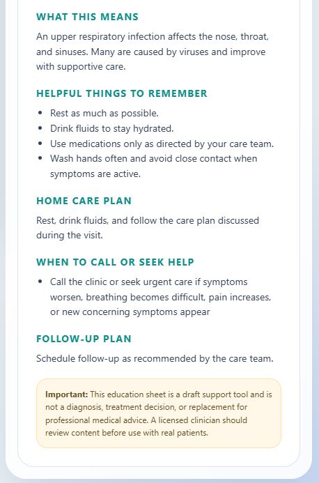 Clear Care Healthcare Education Tool