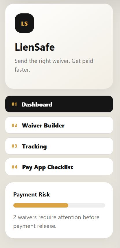 LienSafe Waiver Tracker