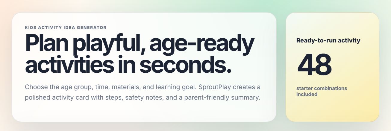 Little Sprouts Play Activity Generator
