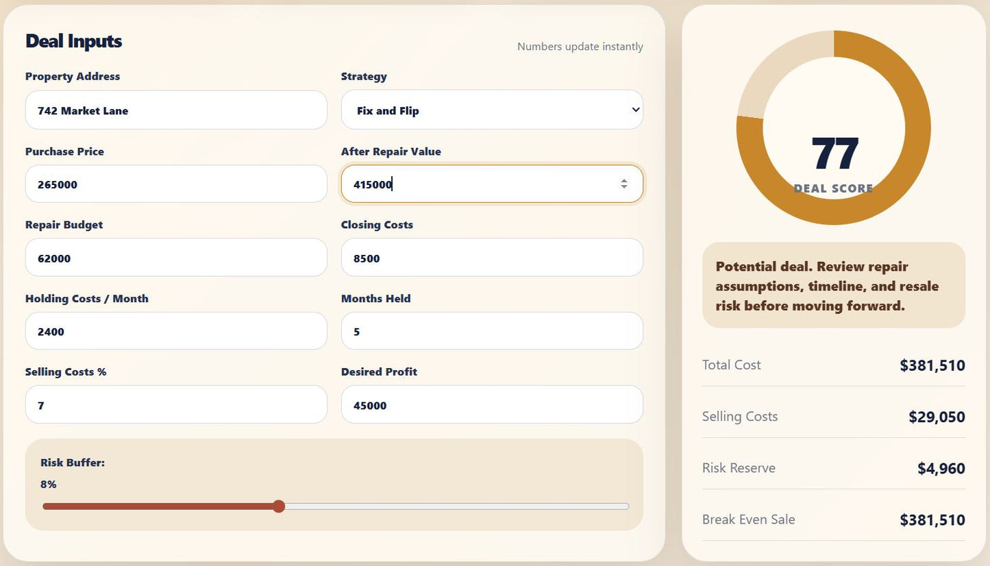 FlipScope Deal Calculator