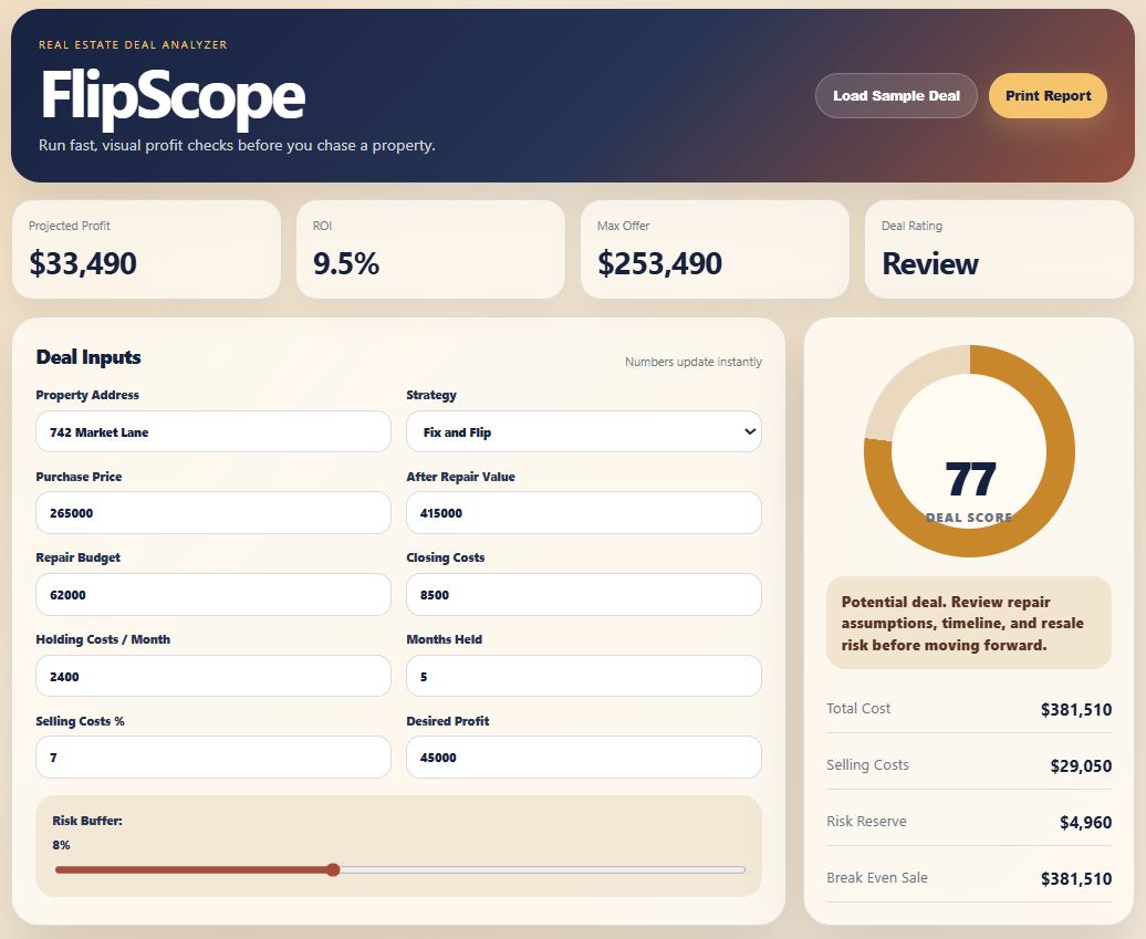 FlipScope Deal Calculator