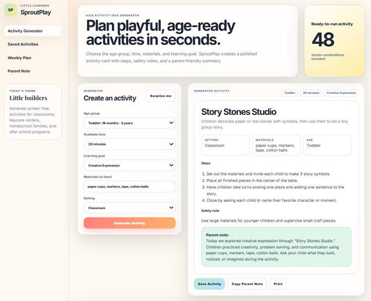 Little Sprouts Play Activity Generator